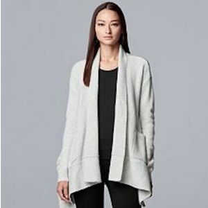 Simply Vera Wang ribbed grey cardigan